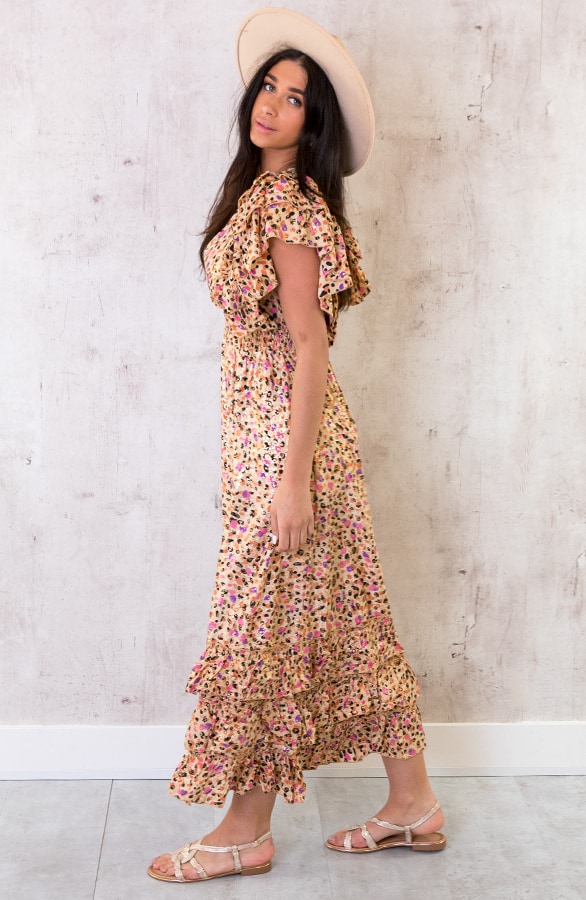 Boho Maxi Ruches Jurk – shoparchief, foto 4