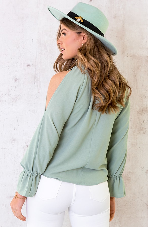 Cold Shoulder Blouse Mint – shoparchief, foto 6