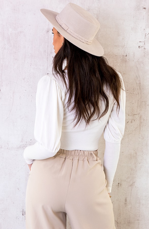 Crop Trui Met Koord Offwhite – shoparchief, foto 4