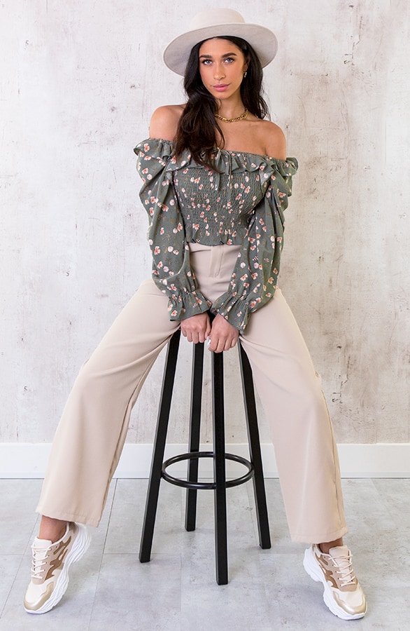 Cropped Blouse Bloemen Army – shoparchief, foto 7