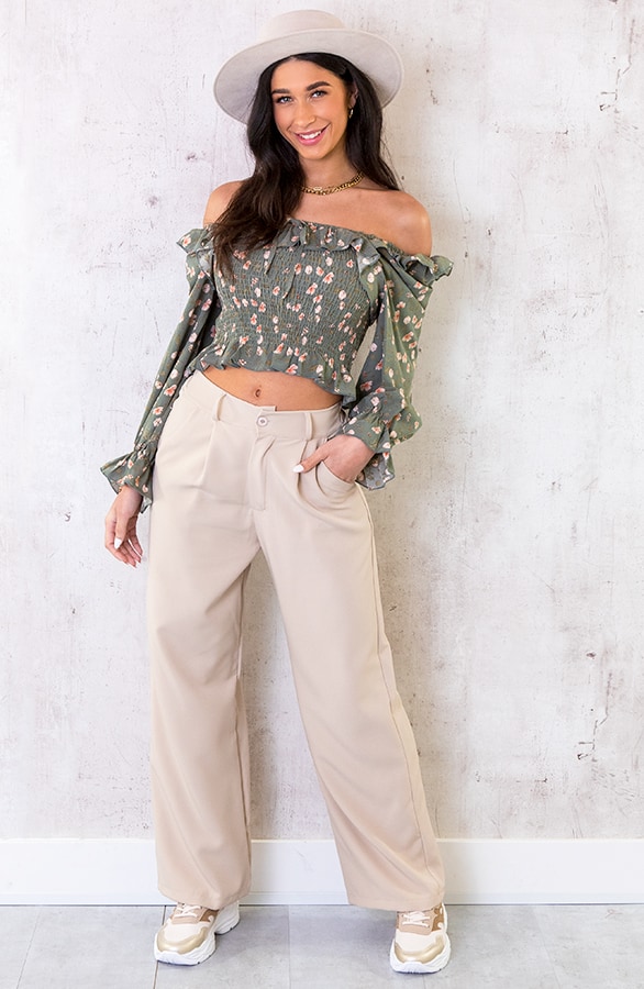 Cropped Blouse Bloemen Army – shoparchief, foto 4