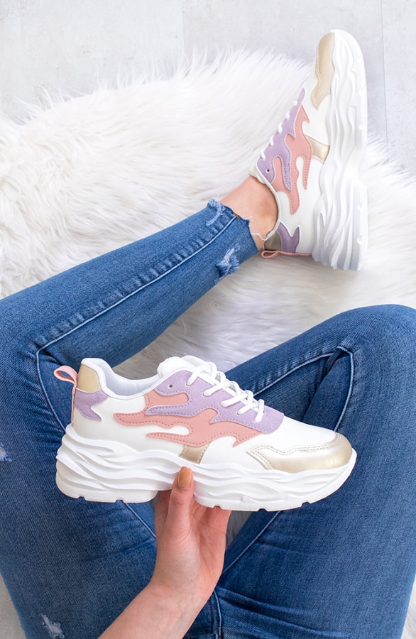 Dad Sneakers Wit Lila – shoparchief