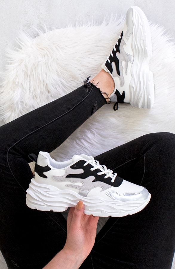 Dad Sneakers Zwart Wit – shoparchief