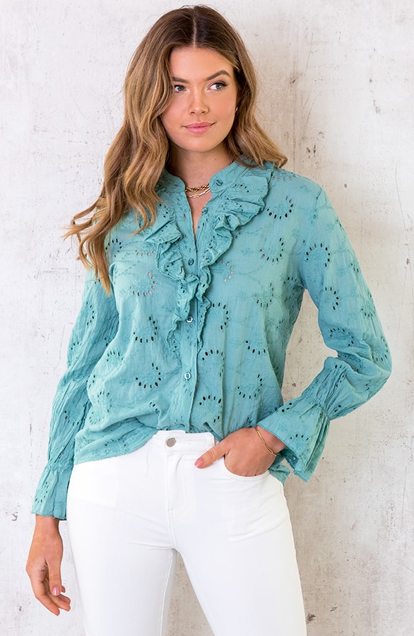 Katoenen Embroidery Blouse Oase – shoparchief