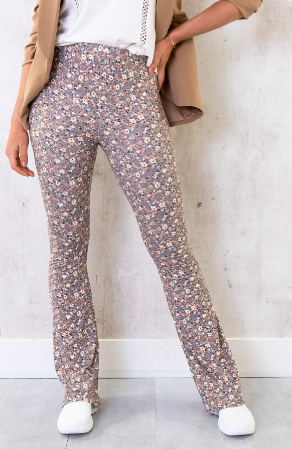 Flared Hose Blumen Taupe, Shoparchiv
