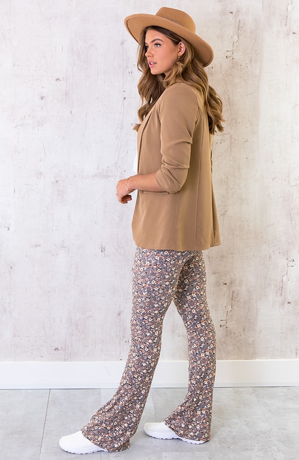 Flared Hose Blumen Taupe, Shoparchiv, Foto 3