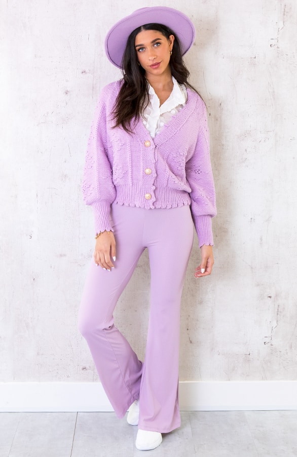 Flared Broek Extremely Stretch Lila – shoparchief, foto 4