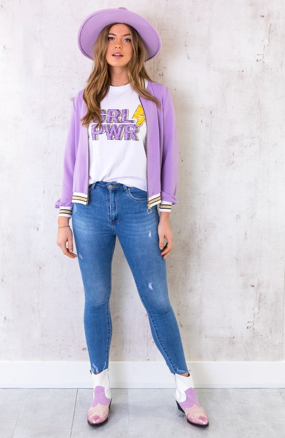 Girl Power Top Loose Fit Lila – shoparchief, foto 6