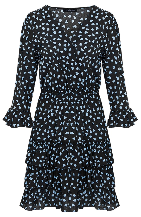 Hartjes Laagjes Jurk Zwart Blauw – shoparchief