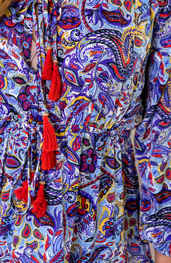 Ibiza Dress Paisley Blauw – shoparchief, foto 5
