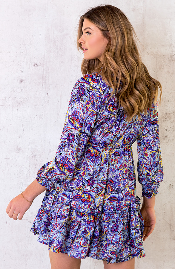Ibiza Dress Paisley Blauw – shoparchief, foto 4