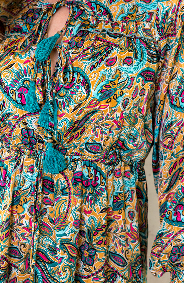 Ibiza Dress Paisley Turquoise – shoparchief, foto 5