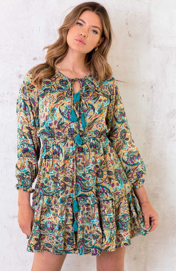 Ibiza Dress Paisley Turquoise – shoparchief