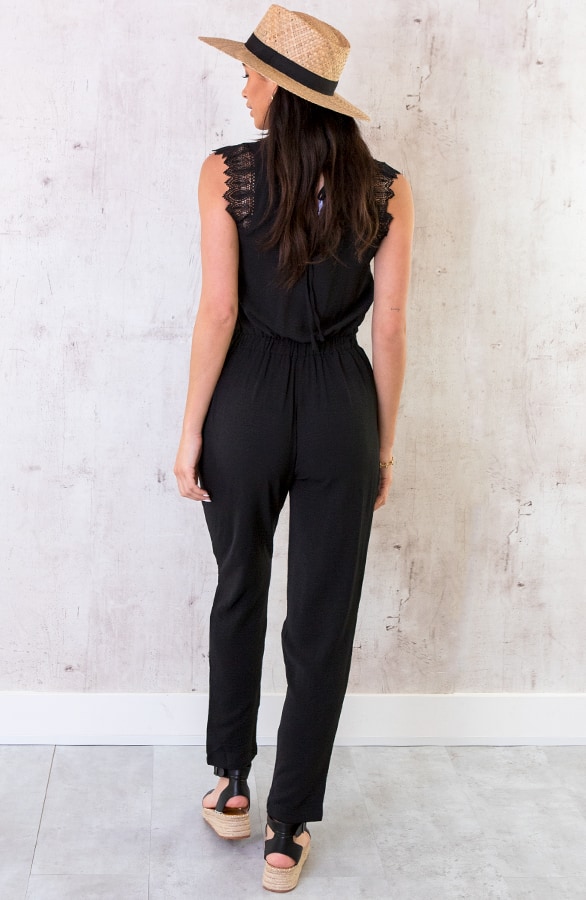 Jumpsuit Met Kanten Mouwen Zwart – shoparchief, foto 3