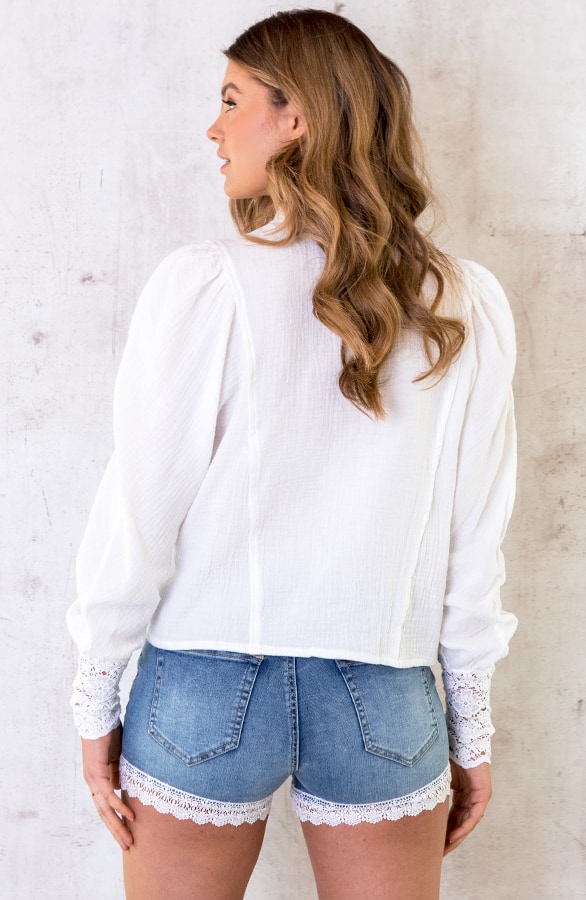 Katoenen Blouse Met Embroidery Wit – shoparchief, foto 4