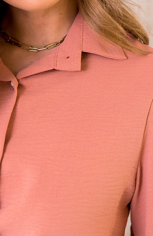 Knopen Blouse Dames Dust Koraal – shoparchief, foto 5