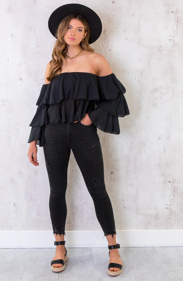 Linnen Laagjes Top Zwart – shoparchief, foto 5