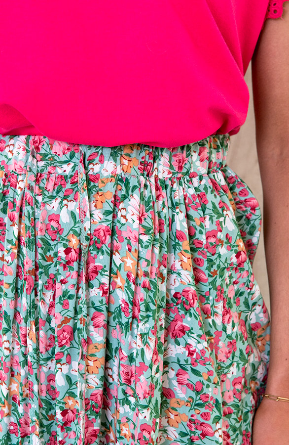 Maxi Bloemen Rok Turquoise – shoparchief, foto 5