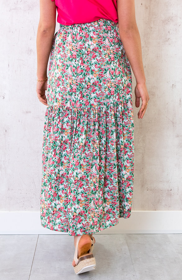 Maxi Bloemen Rok Turquoise – shoparchief, foto 7