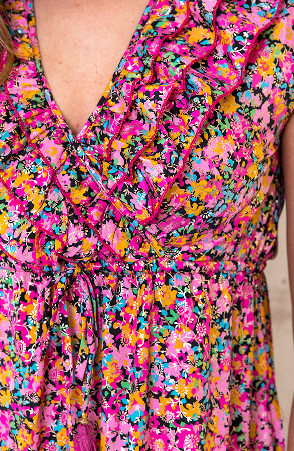 Maxi Lagen Jurk Ibiza Fuchsia – shoparchief, foto 3