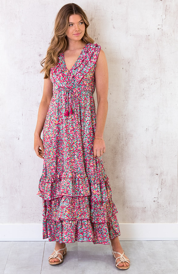 Maxi Lagen Jurk Ibiza Roze – shoparchief, foto 2