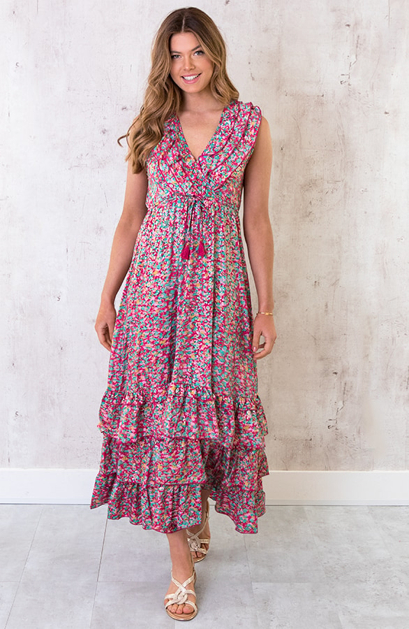 Maxi Lagen Jurk Ibiza Roze – shoparchief