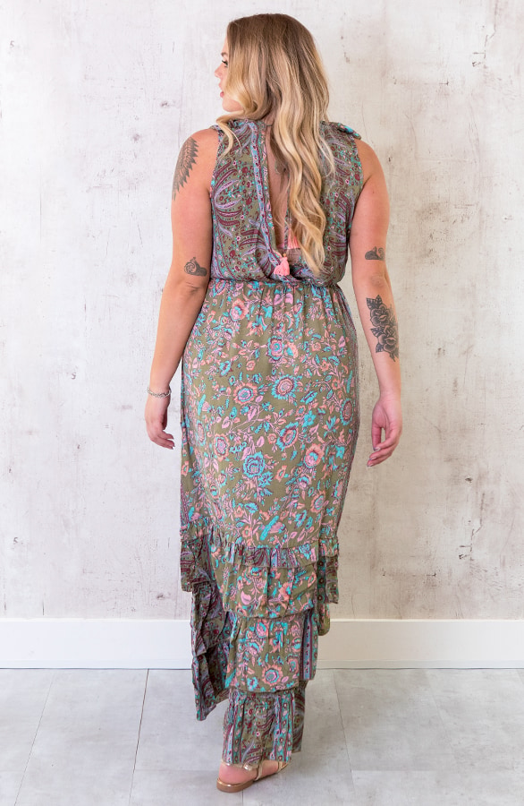 Maxi Lagen Jurk Paisley Army – shoparchief, foto 6