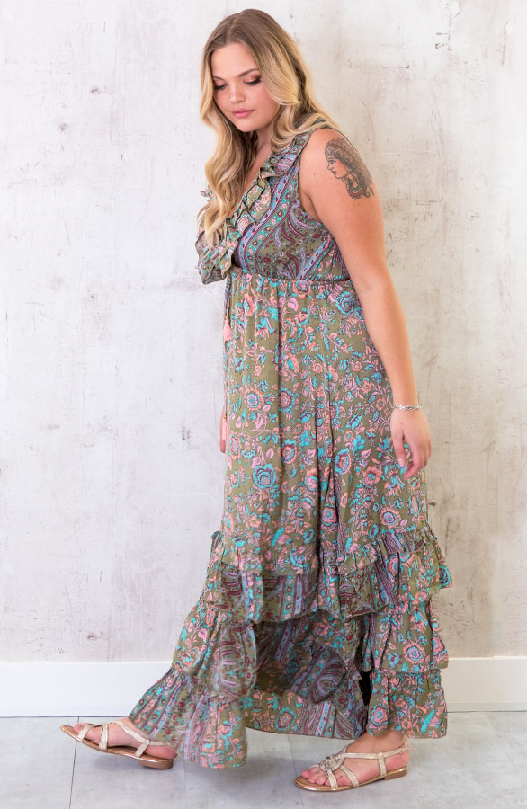 Maxi Lagen Jurk Paisley Army – shoparchief, foto 5