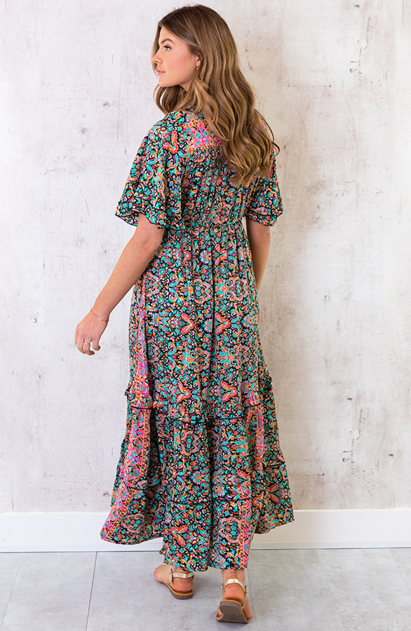 Maxi Print Jurk Boho Multicolor – shoparchief, foto 4