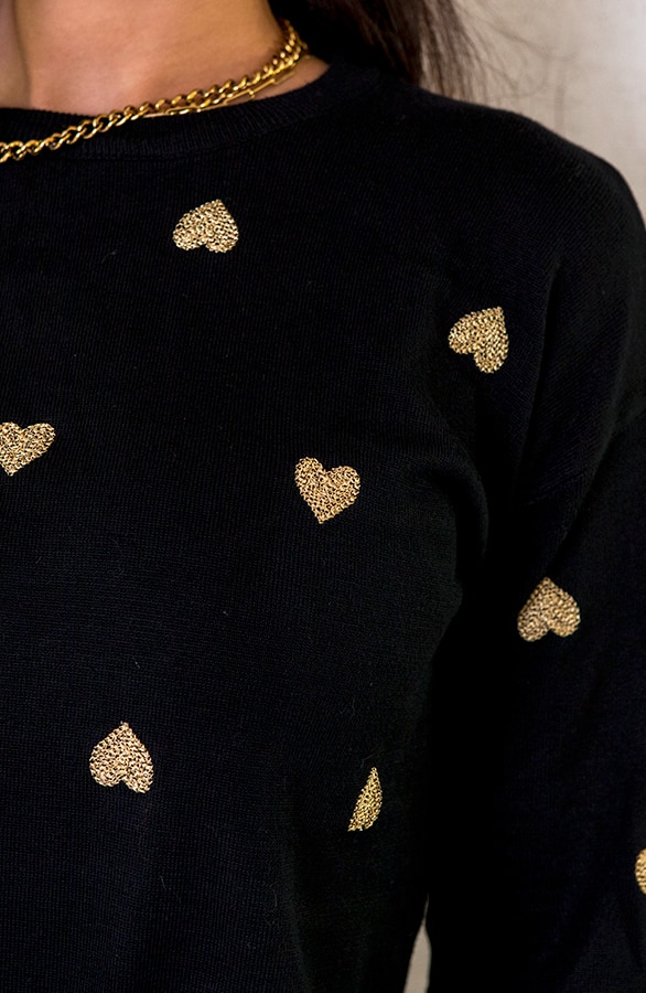 Metallic Hearts Trui Zwart – shoparchief, foto 5