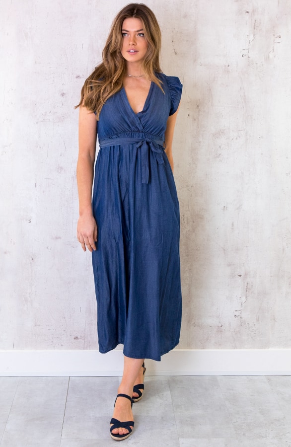 Midi Jurk Denim Dark – shoparchief