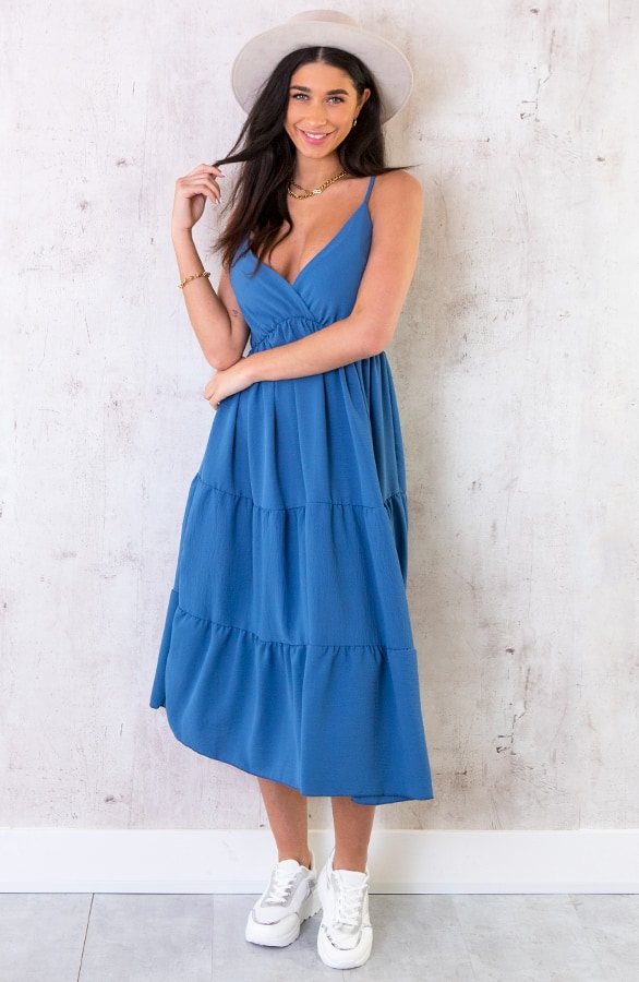 Midi Jurk Monaco Jeansblauw – shoparchief, foto 6