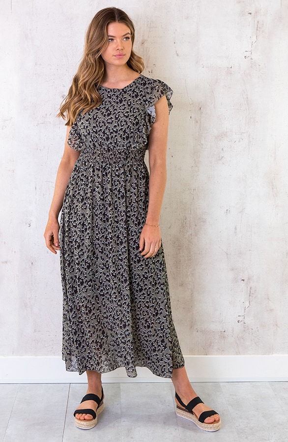 Maxi Panterprint Jurk Legergroen – shoparchief, foto 2