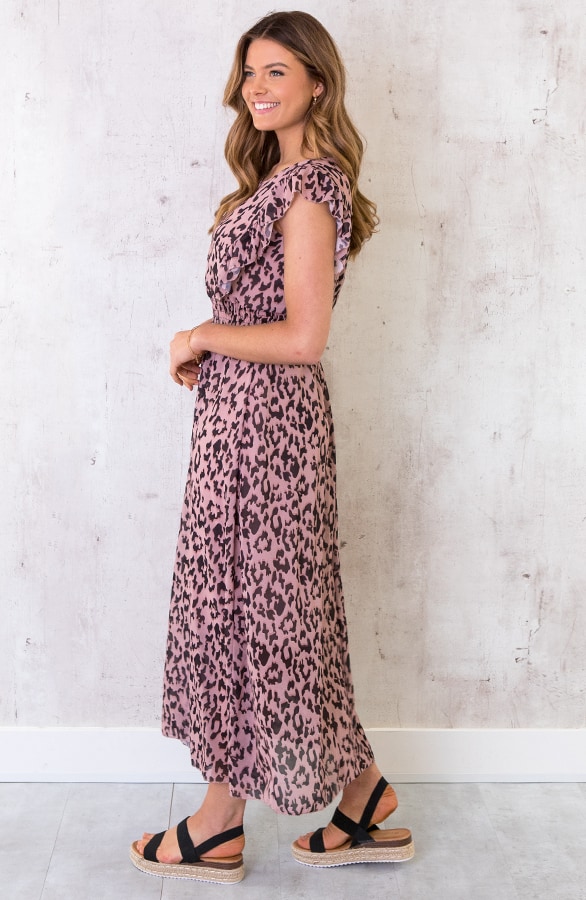 Maxi Panterprint Jurk Roze – shoparchief, foto 3