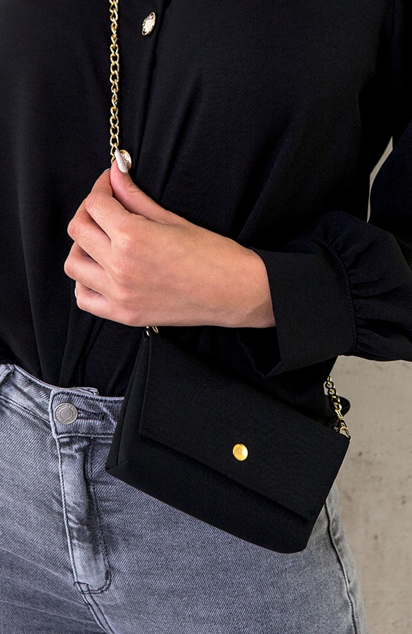 Mini Bag Met Chain Zwart – shoparchief