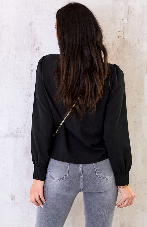 Blouse Met Gouden Knopen Zwart – shoparchief, foto 3