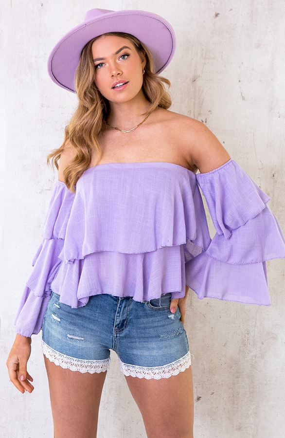 Linnen Laagjes Top Lila – shoparchief