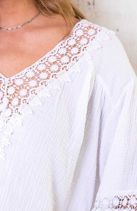 Oversized Katoenen Blouse Wit – shoparchief, foto 5
