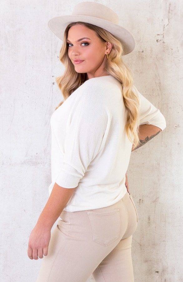 Oversized Top Dames Ecru – shoparchief, foto 3