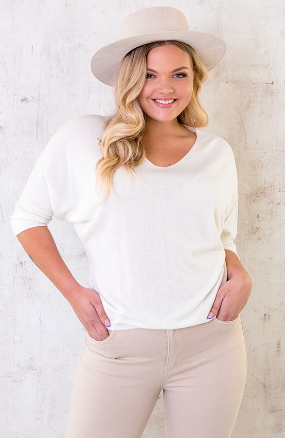 Oversized Top Dames Ecru – shoparchief