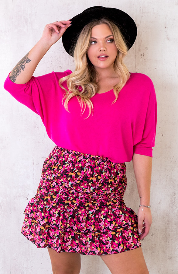 Oversized Top Dames Fuchsia – shoparchief