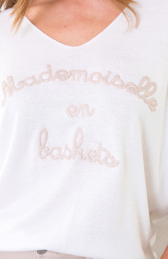 Oversized Top Mademoiselle Wit – shoparchief, foto 3