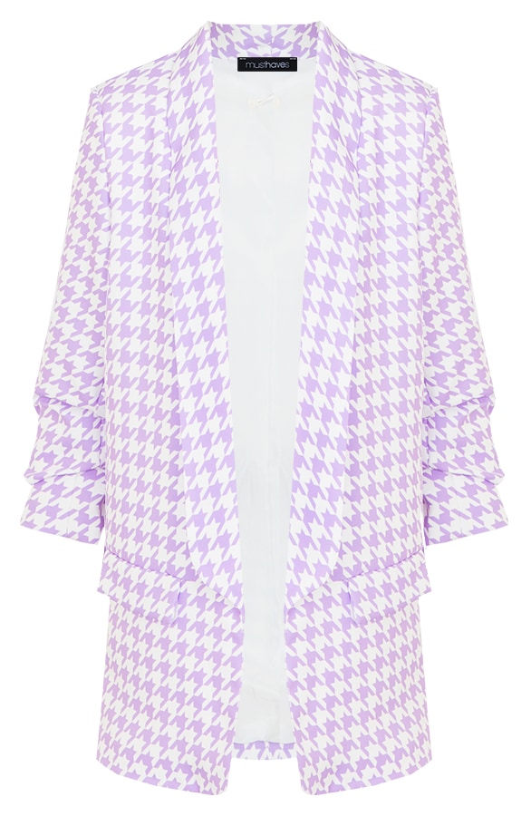 Pied De Poule Blazer Lila – shoparchief, foto 6