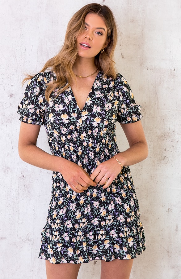 Smocked Jurk Met Lemon Print – shoparchief, foto 4