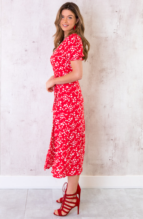 Split Dress Madelief Rood – shoparchief, foto 2