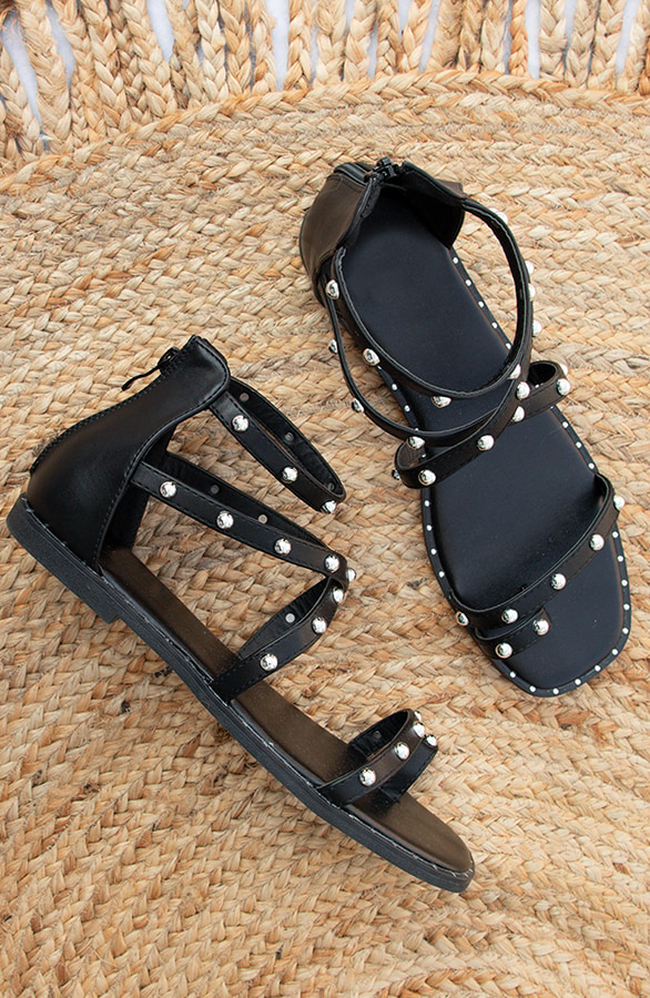 Studs Sandalen Zwart – shoparchief