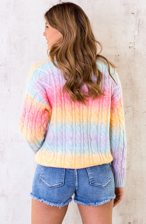 Tie Dye Gebreide Trui Rainbow – shoparchief, foto 4