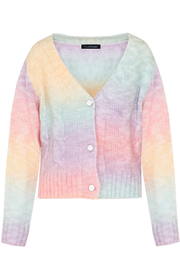 Tie Dye Kabel Knopen Vest – shoparchief, foto 3