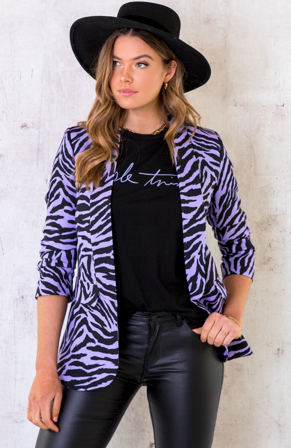 Zebra Blazer Lila – shoparchief