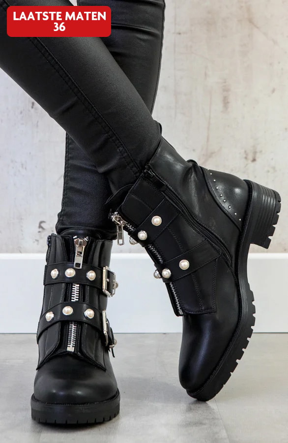 Biker Boots Parel Zwart – shoparchief